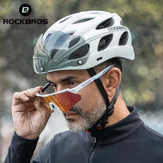 ROCKBROS Cycling Helmet With Goggles Lightweight Integrated MTB Road