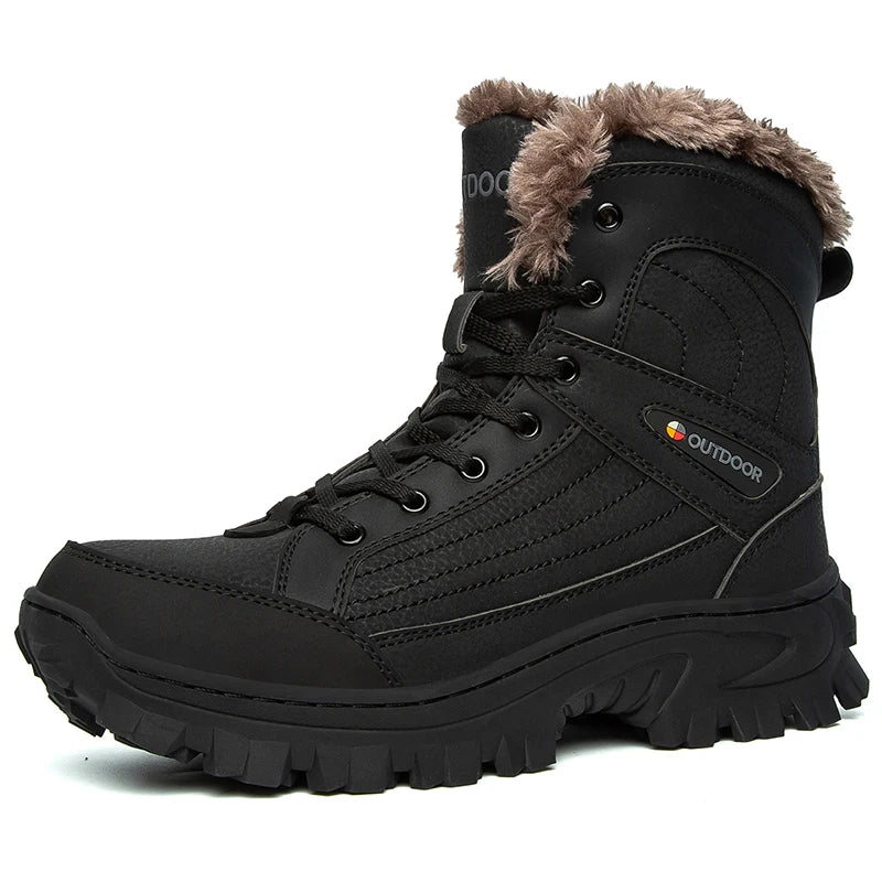 Men's Plush Waterproof Winter Snow Boots with Anti-Slip Comfort and Warmth