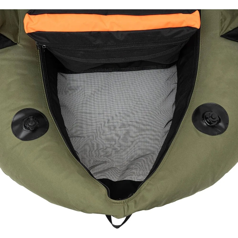 Inflatable Fishing Boat with Fish Ruler and Manual Air Pump for Easy Fishing