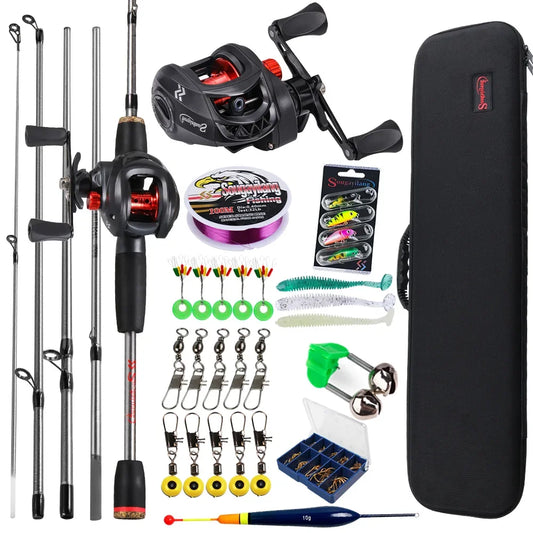 Sougayilang Baitcasting Fishing Rod and Reel Combo Full Kit for Bass Carp Fishing
