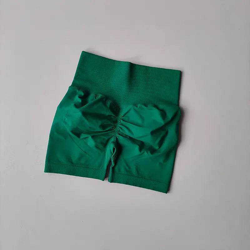 Womens High-Waist Yoga Shorts Butt-Lift Breathable Fitness Wear