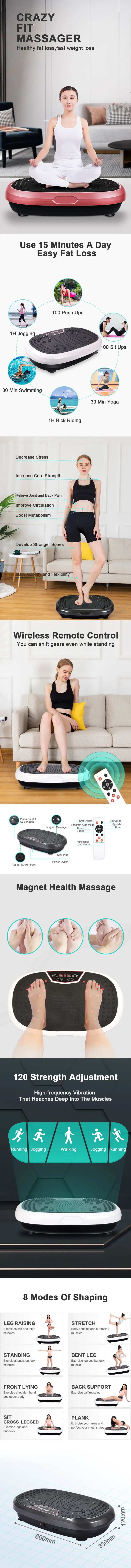 Crazy Fit Massage Vibration Plate for Whole Body Workout Platform