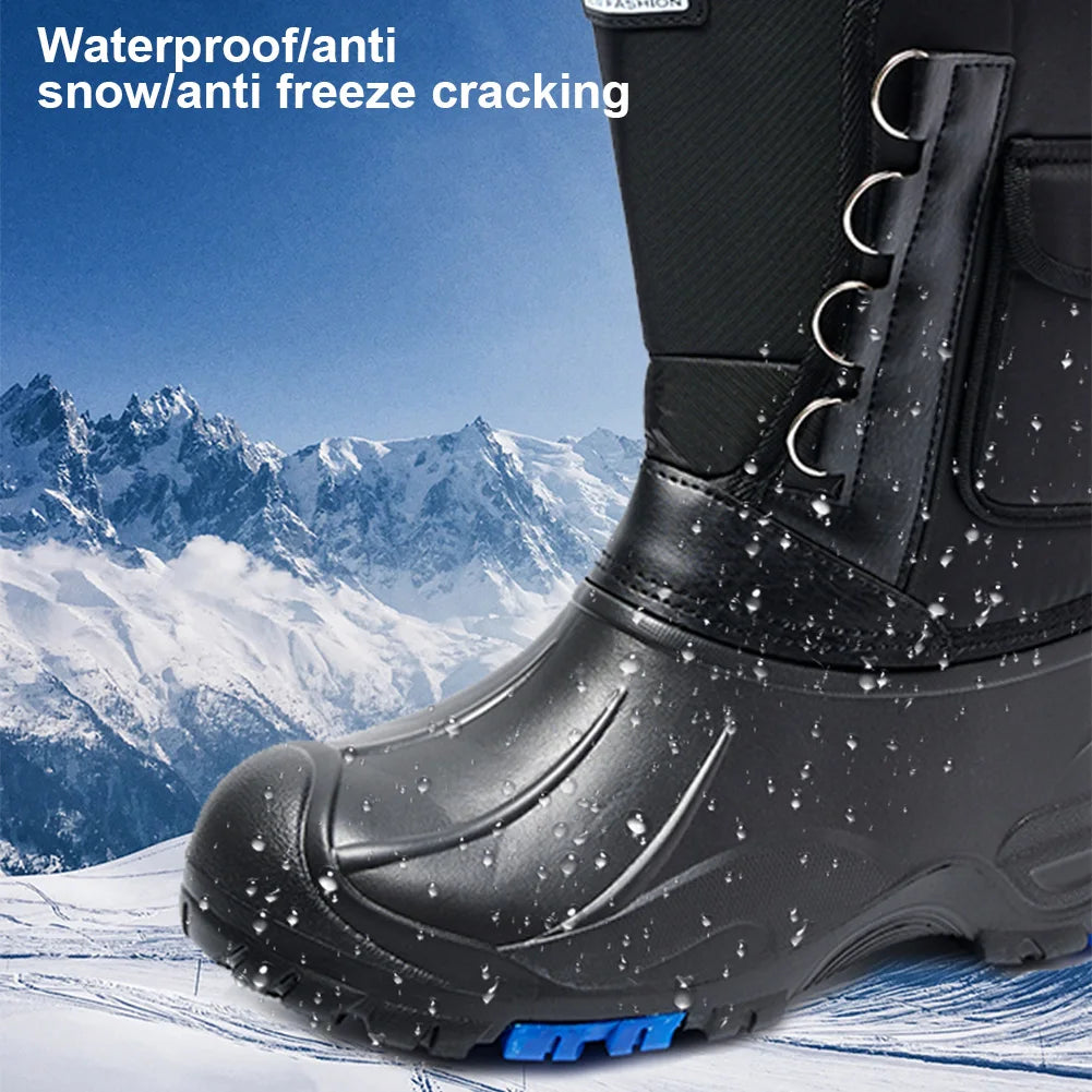 Men's Waterproof Winter Boots with Removable Lining and Non-Slip Sole
