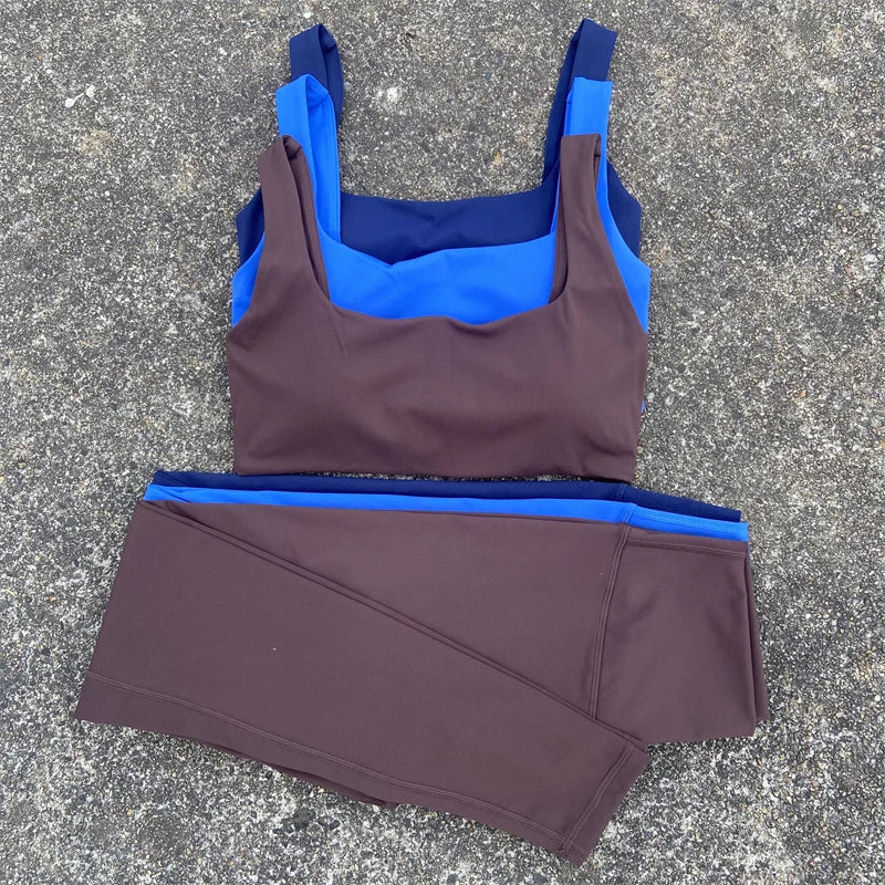 Nonecn Yoga Set Hollow Back Bra Top High Waist Leggings