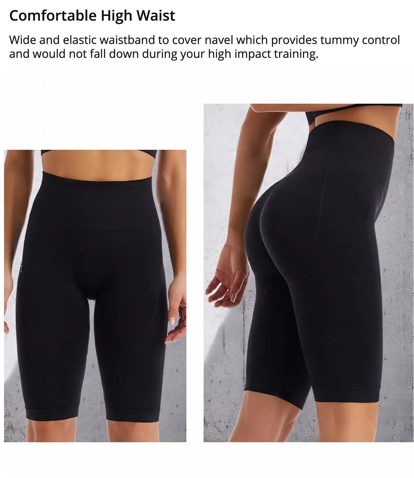 VEKYCN High Waist Biker Shorts Women Tummy Control Yoga Fitness