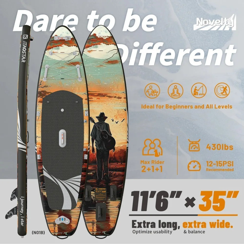 Inflatable Pulp Boards N01B 11'6 Inch Standing Paddleboard for Lakes and Rivers