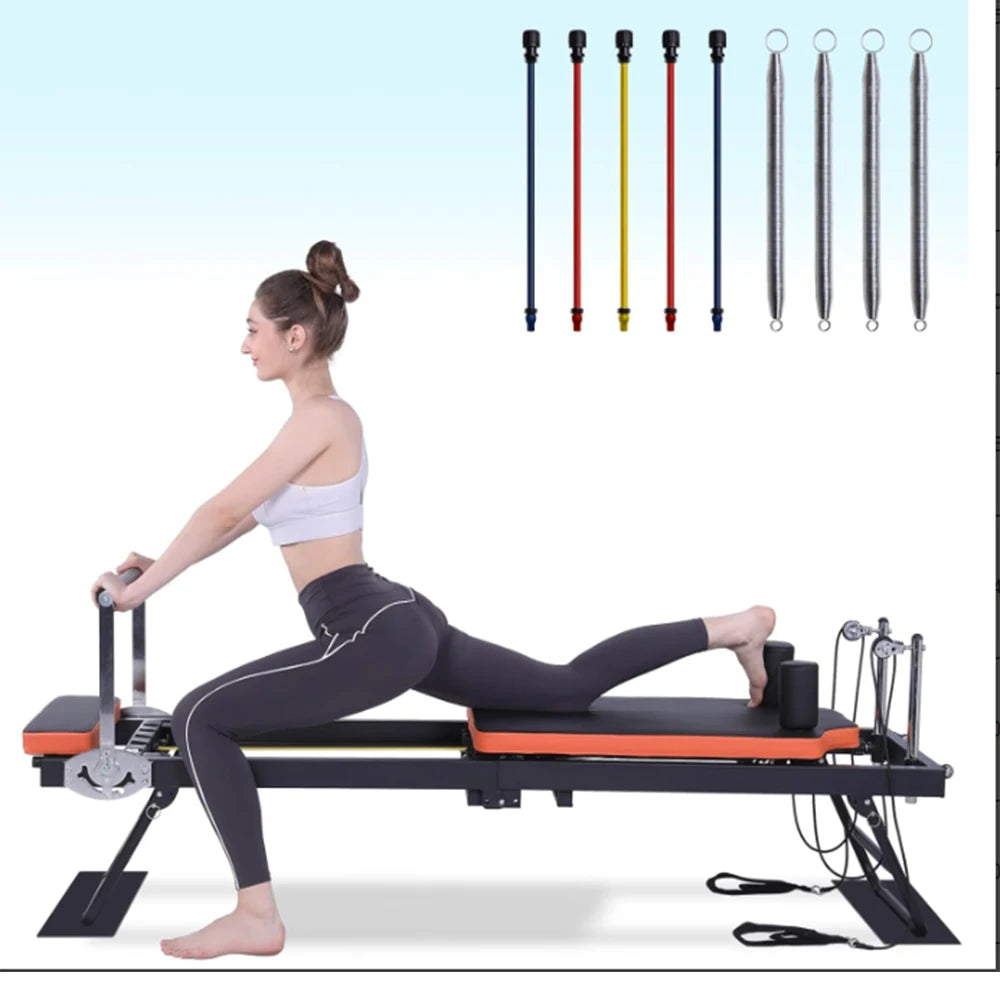 HiMISSH Pilates Reformer Foldable Home Gym Equipment