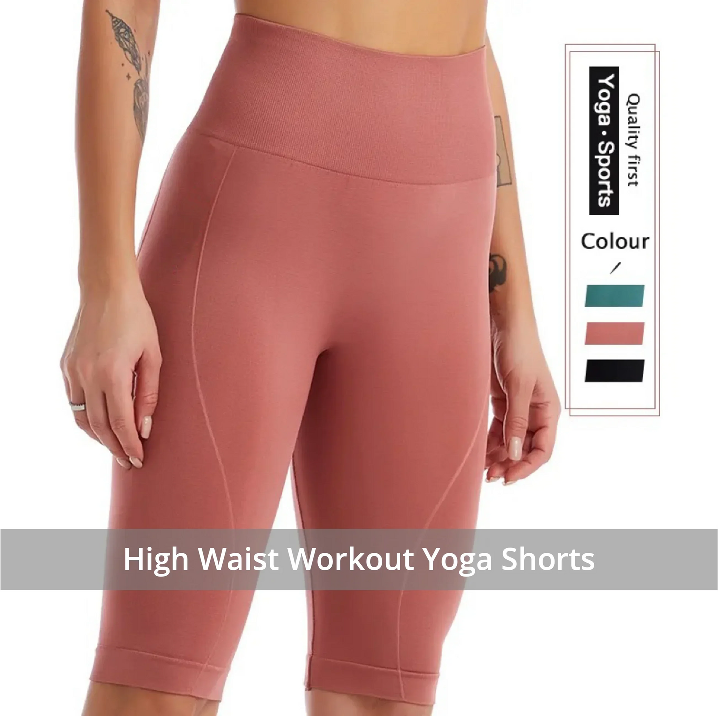 VEKYCN High Waist Biker Shorts Women Tummy Control Yoga Fitness