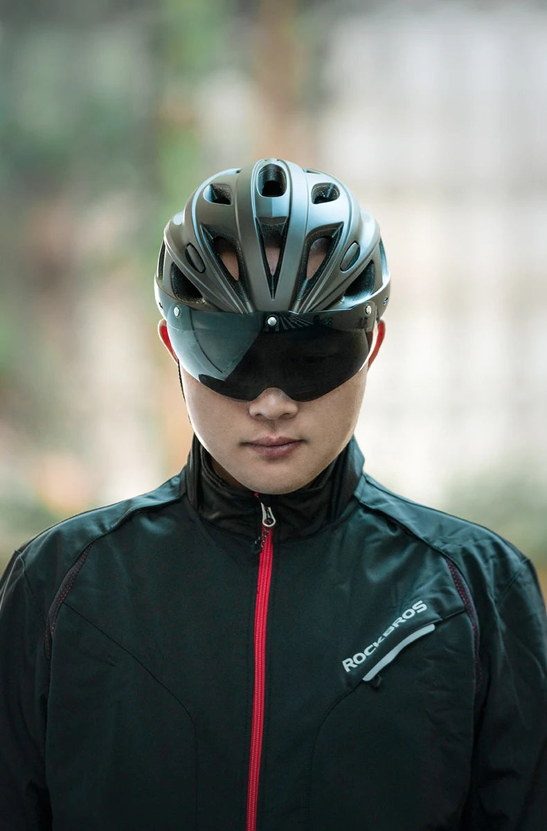 ROCKBROS Cycling Helmet With Goggles Lightweight Integrated MTB Road