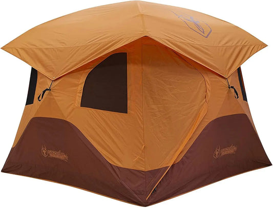 2 Door 4 Person Instant Portable Camping Hub Tent with Removable Floor and Rain Fly