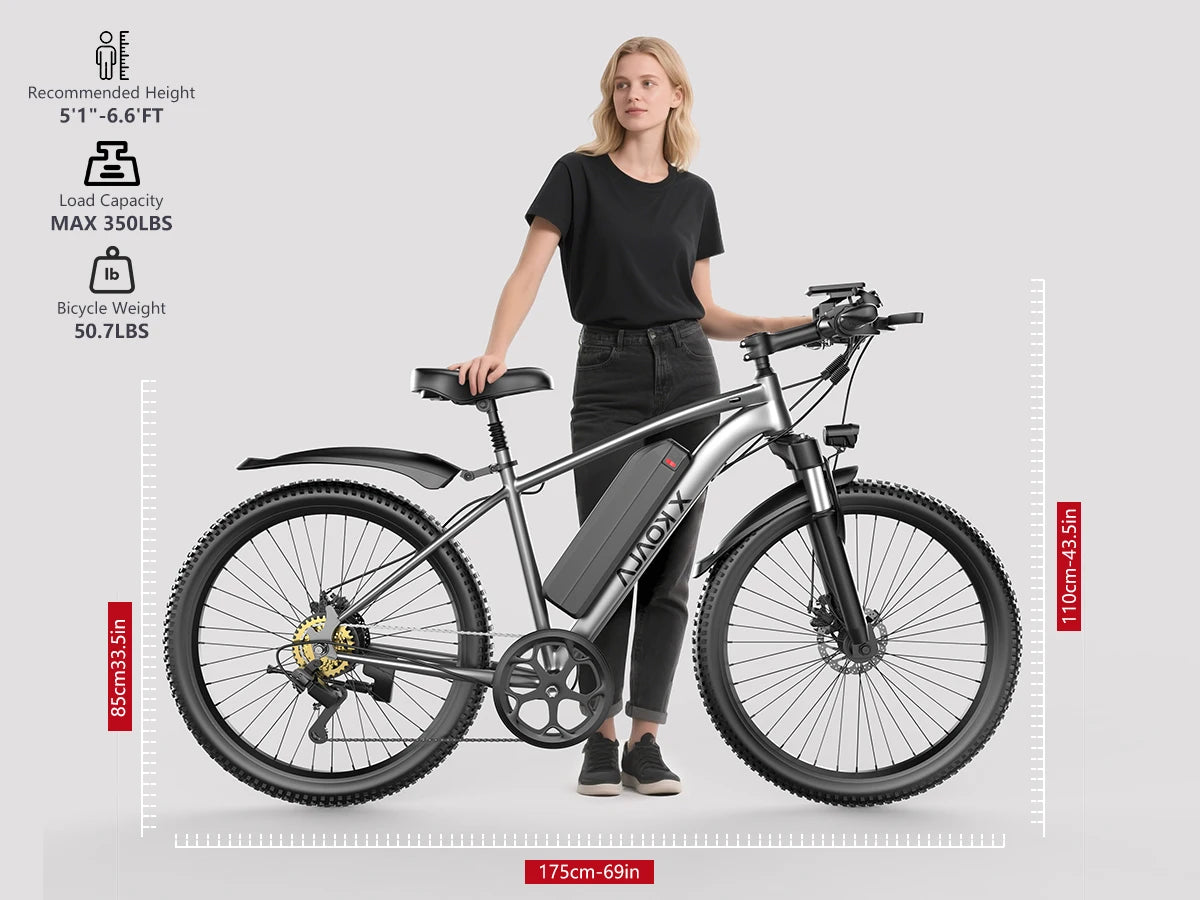 X-koala 1000W Peak Electric Bike for Adults 25MPH Elite