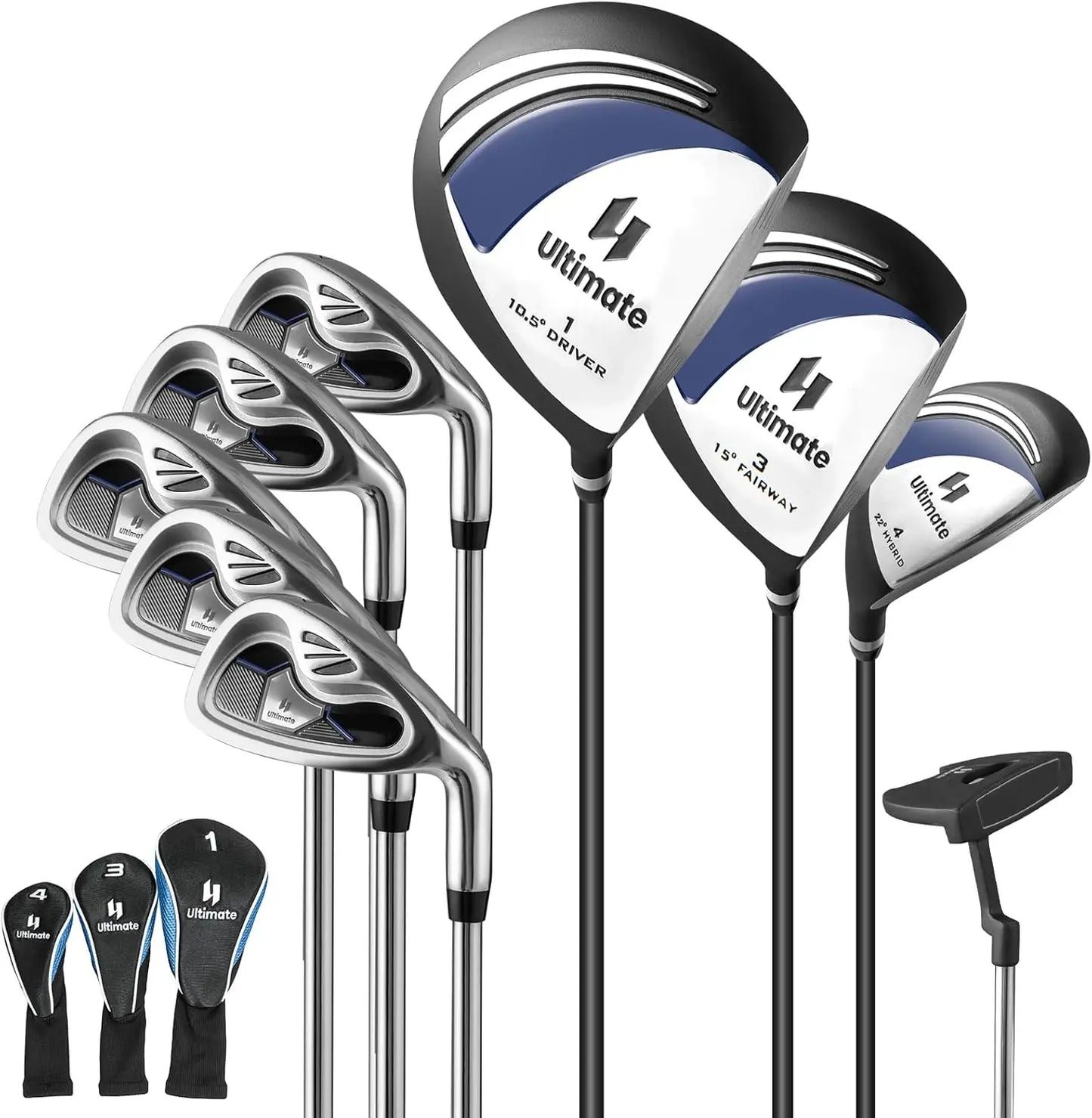 Complete Golf Club Set for Men Right Handed with Putter and Head Covers