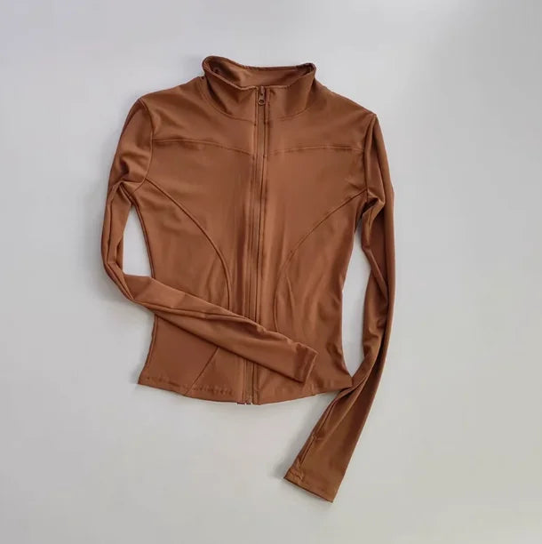 Womens Quick Dry Long Sleeve Stand Collar Zipper Jacket