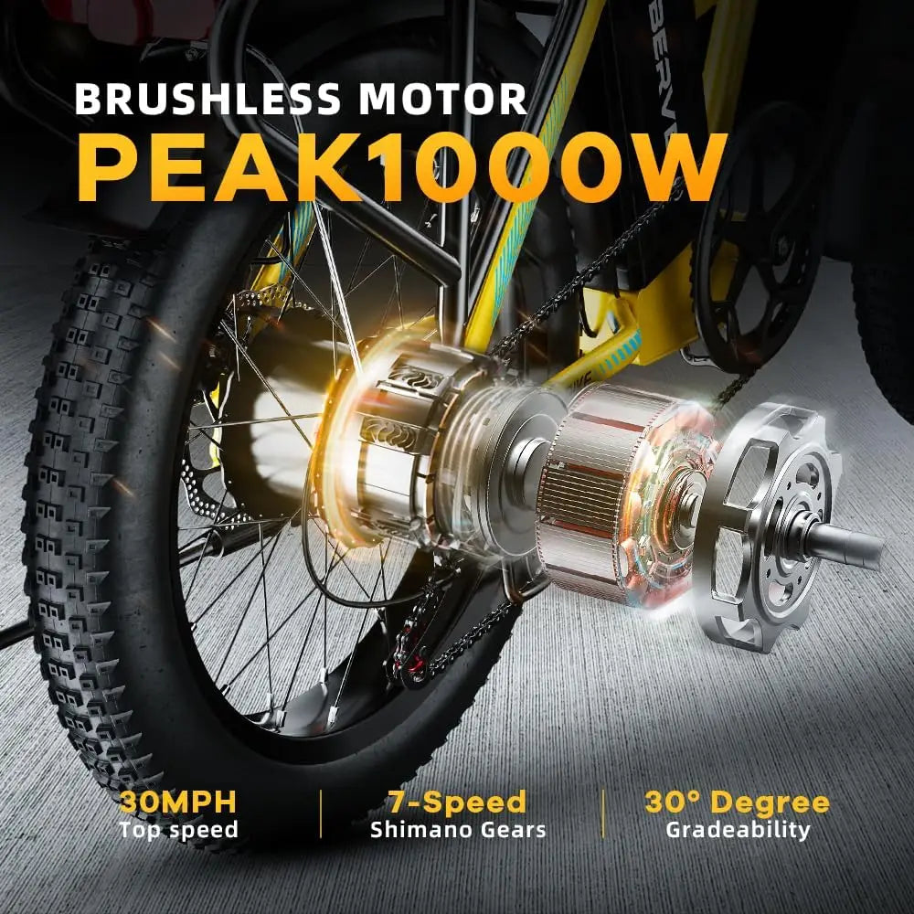 CYBERVELO 1000W Foldable Electric Fat Tire Ebike For Adults