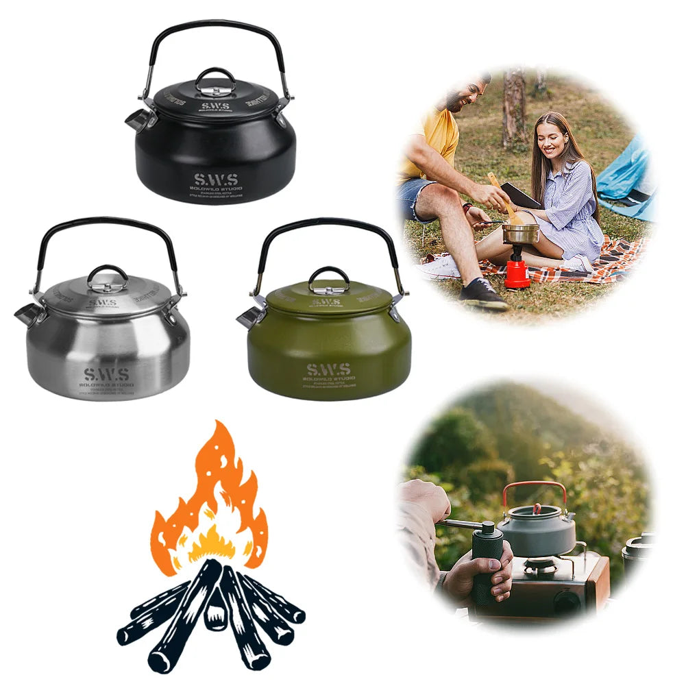 Can Hold Stainless Steel Hiking Kettle For Outdoors