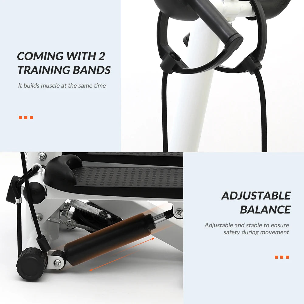 Home Gym Exercise Stepper Machine With LCD Monitor And Bands