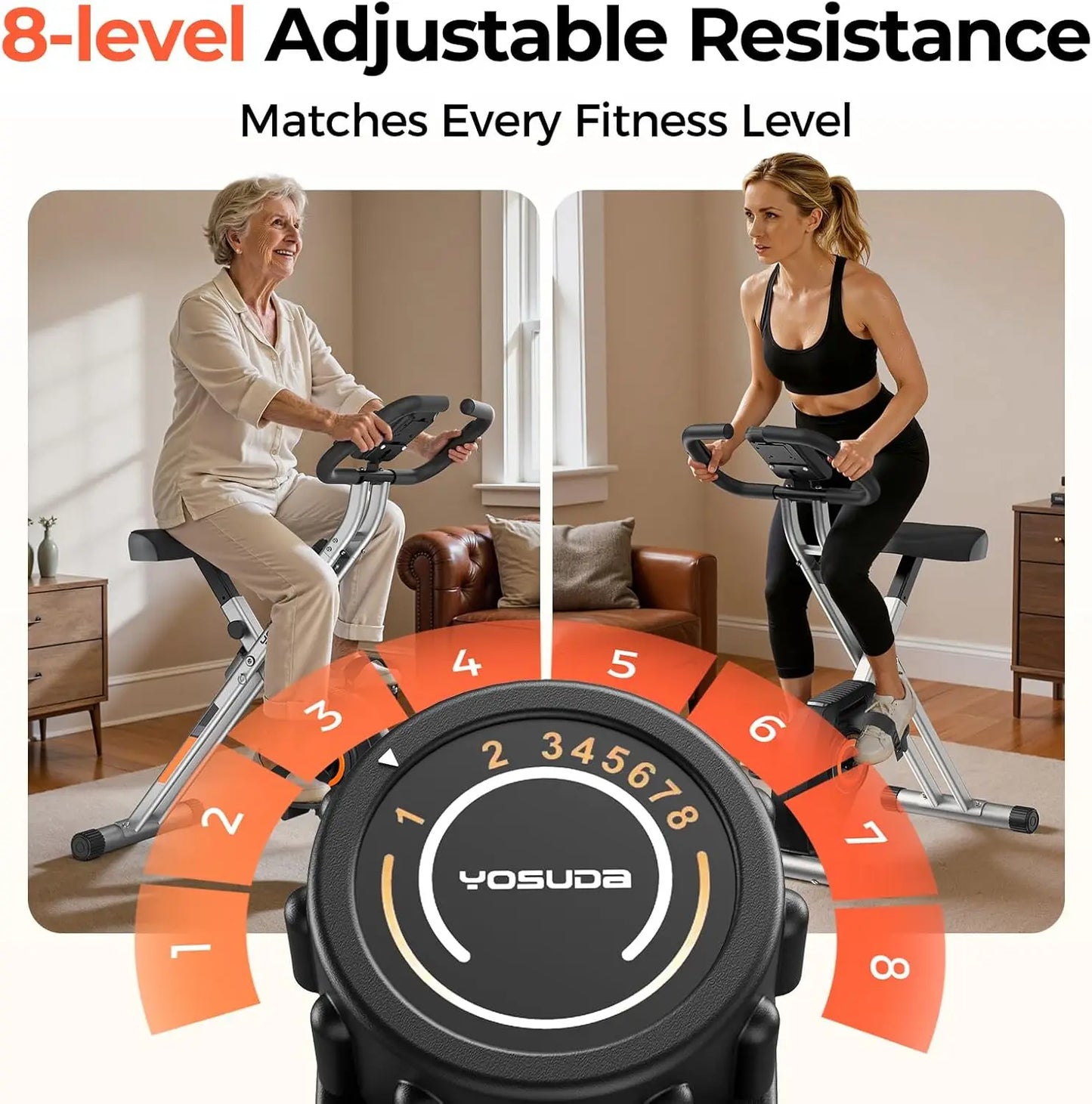 YOSUDA Foldable Exercise Bike For Home Gym Cardio Training