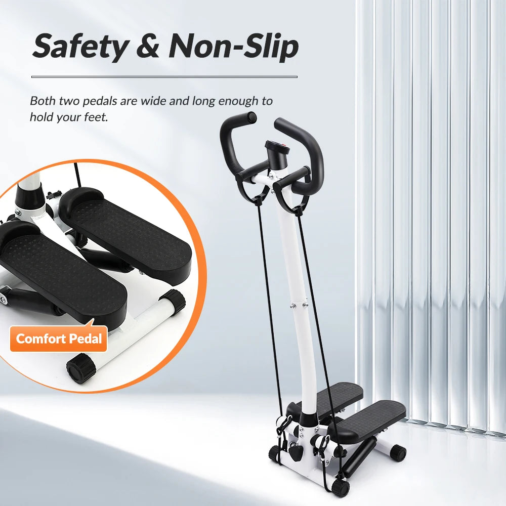 Home Gym Exercise Stepper Machine With LCD Monitor And Bands