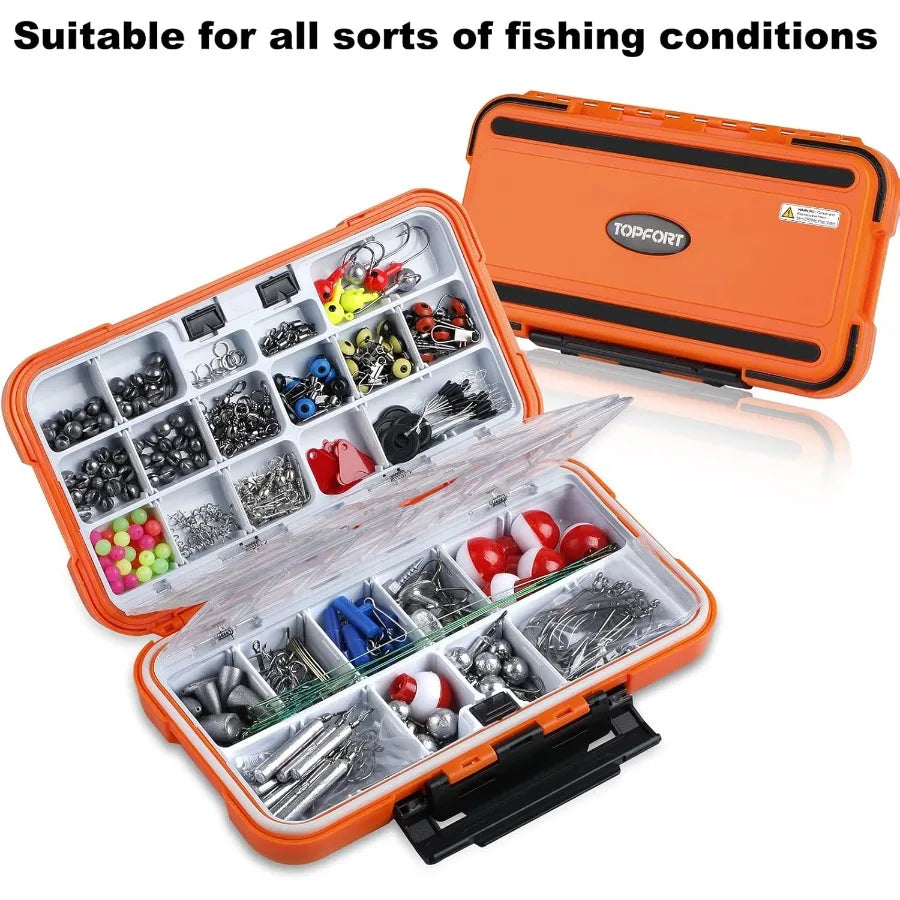 Fishing Accessories Kit Tackle Box Hooks Weights Sinkers