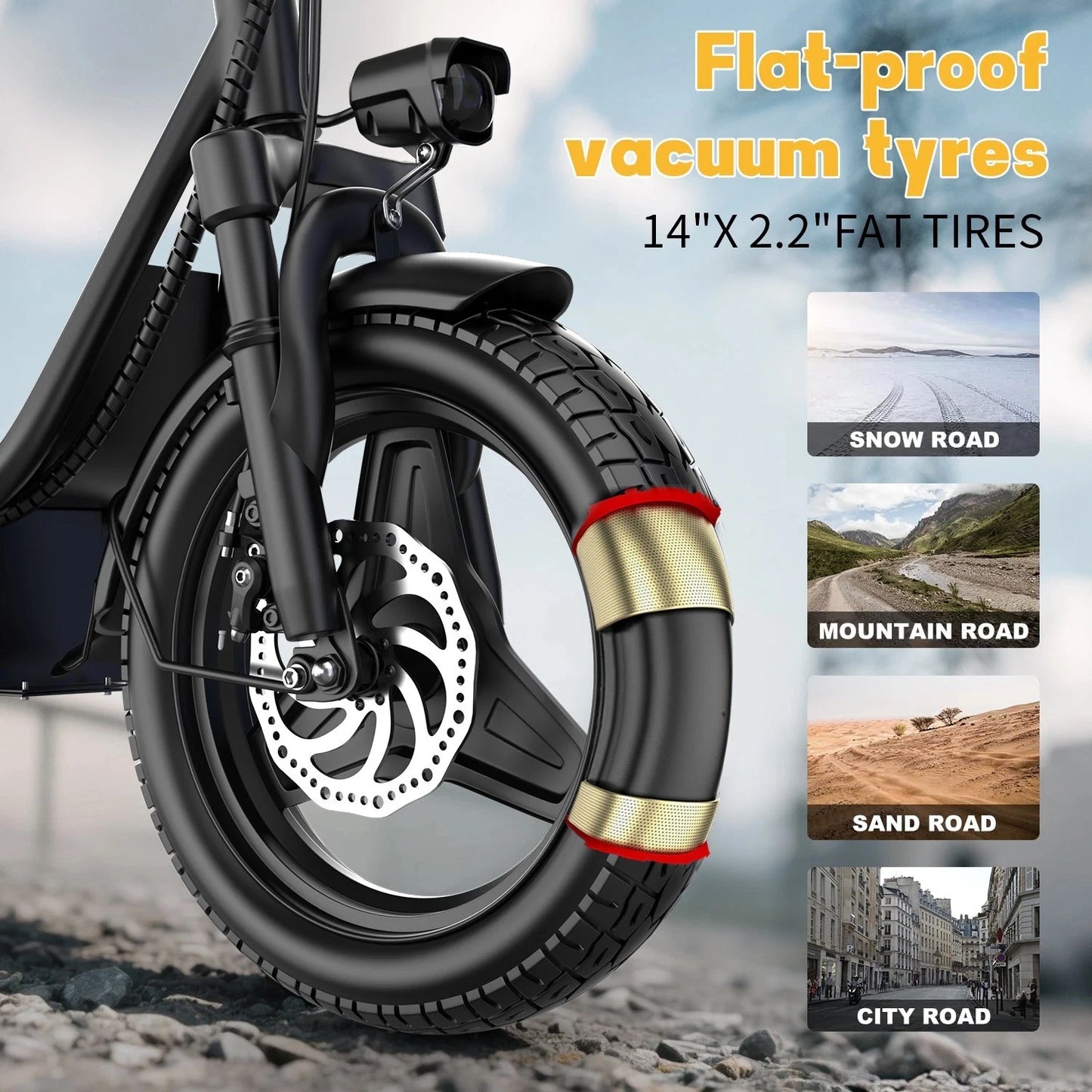 UPlee GQ8 Folding Electric Bike 250W Peak Motor 48V Battery