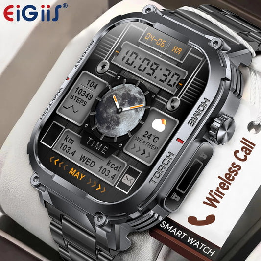 EIGIIS 2024 Smart Watch Men 3ATM Waterproof Fitness Tracker With Compass