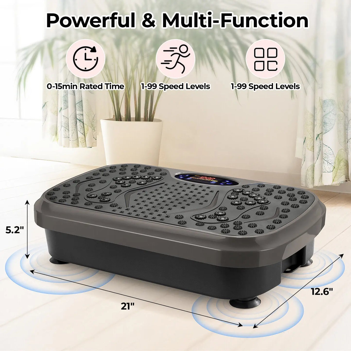 Homfa Vibration Plate Exercise Machine With Loop Bands