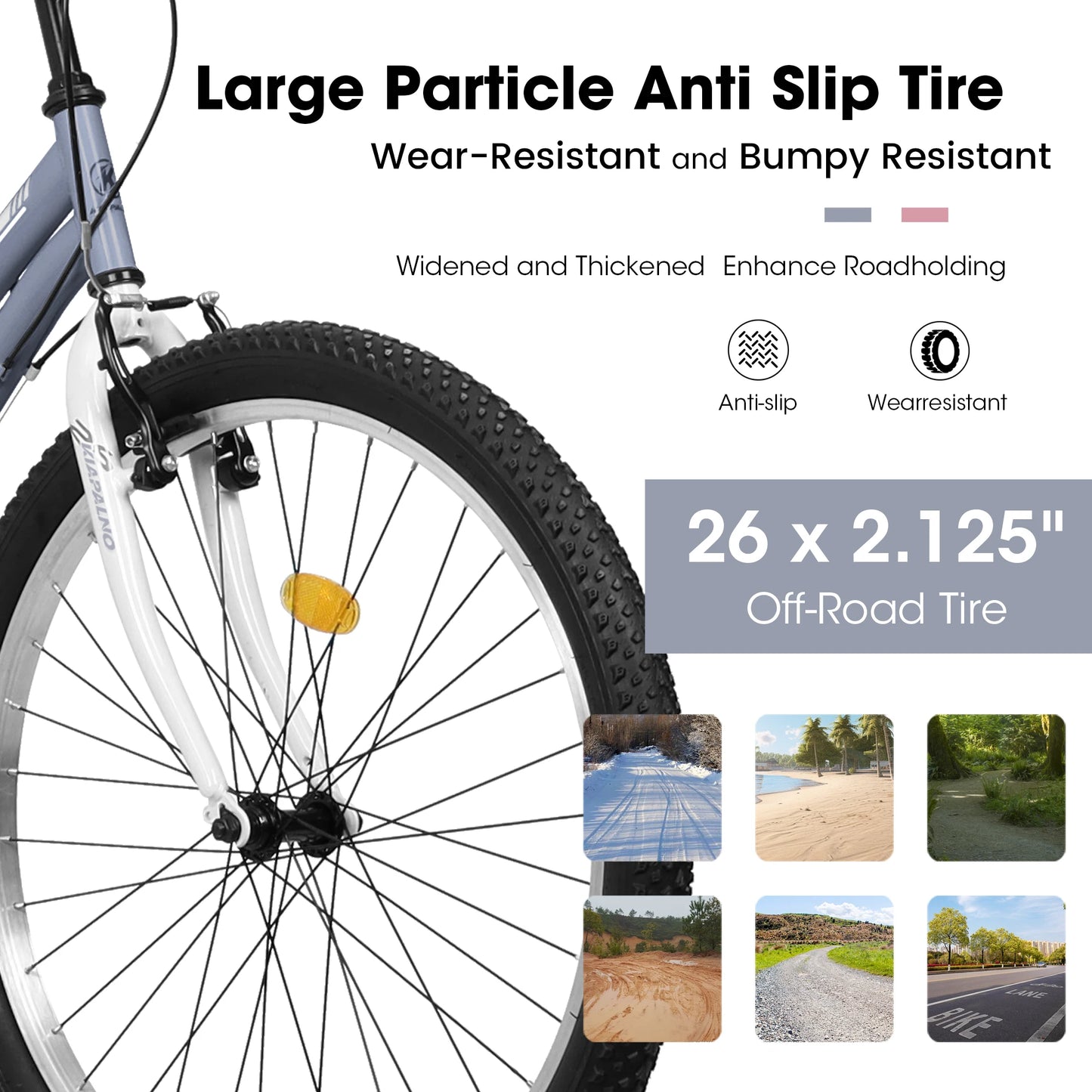 Ecarpat Womens Mountain Bike 21 Speed V Brake Carbon Steel