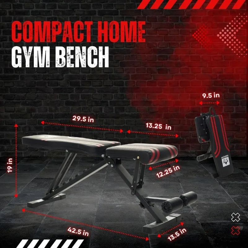 Adjustable Weight Bench for Full Body Workout Heavy-Duty Steel Construction