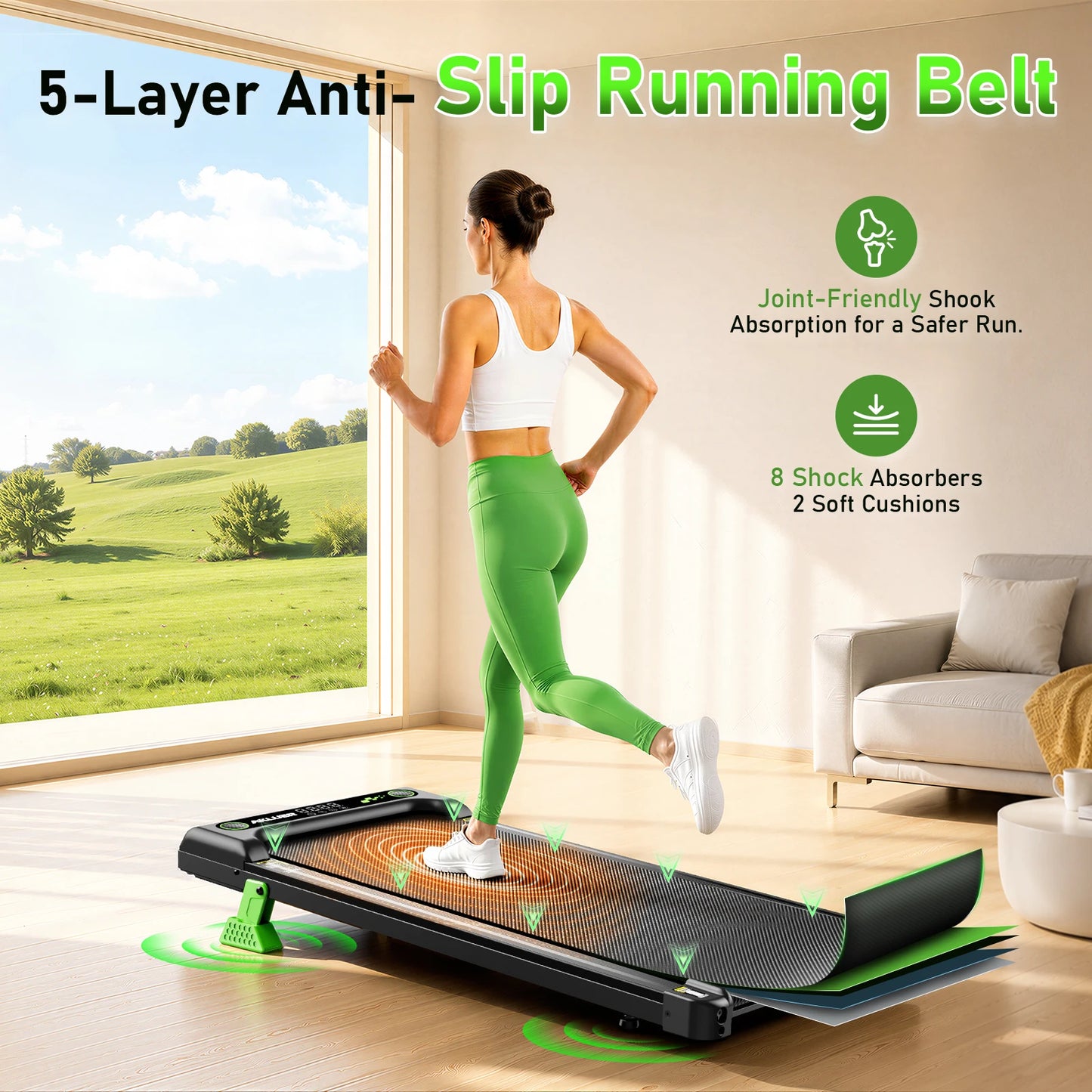AKLUER Walking Pad Under Desk Treadmill Incline 2.5HP Remote Control
