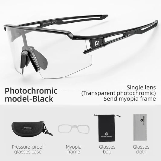 Rockbros Photochromic Polarized Cycling Glasses UV400 Protection for Biking