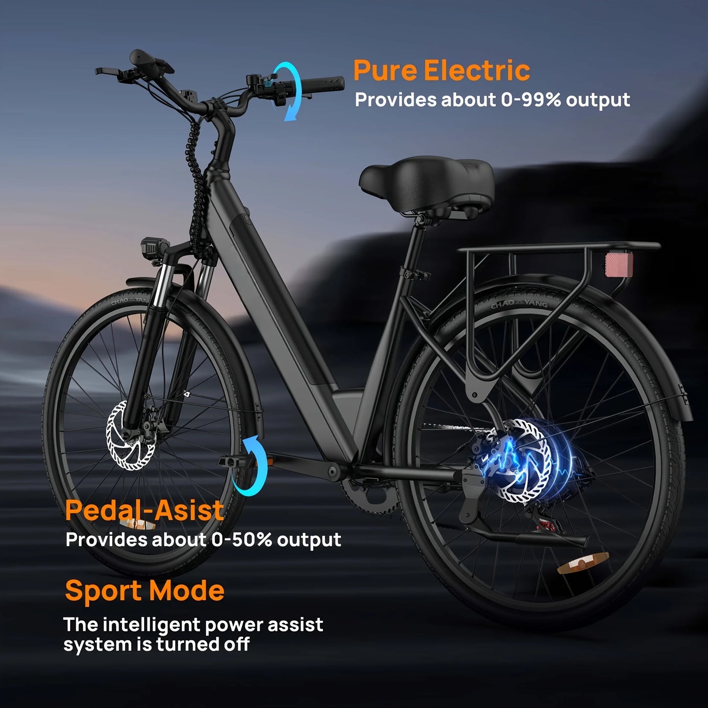 URLIFE 750W E-Bike Commuter 48V 10.4Ah Battery LCD Display
