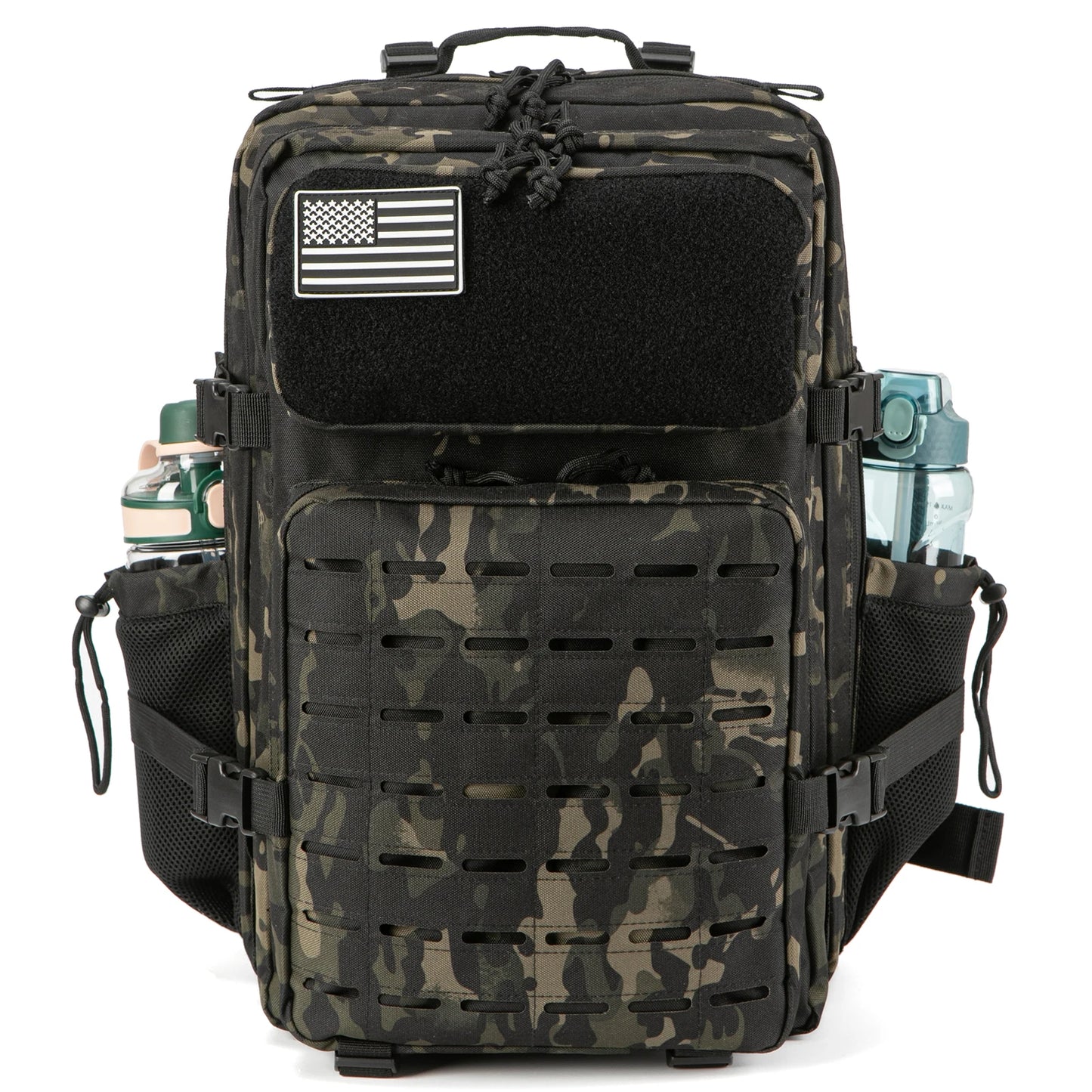 45L Men's and Women's Tactical Backpack Outdoor Camping Equipment Backpack Hiking Backpack Travel Backpack with Double Cup Holde