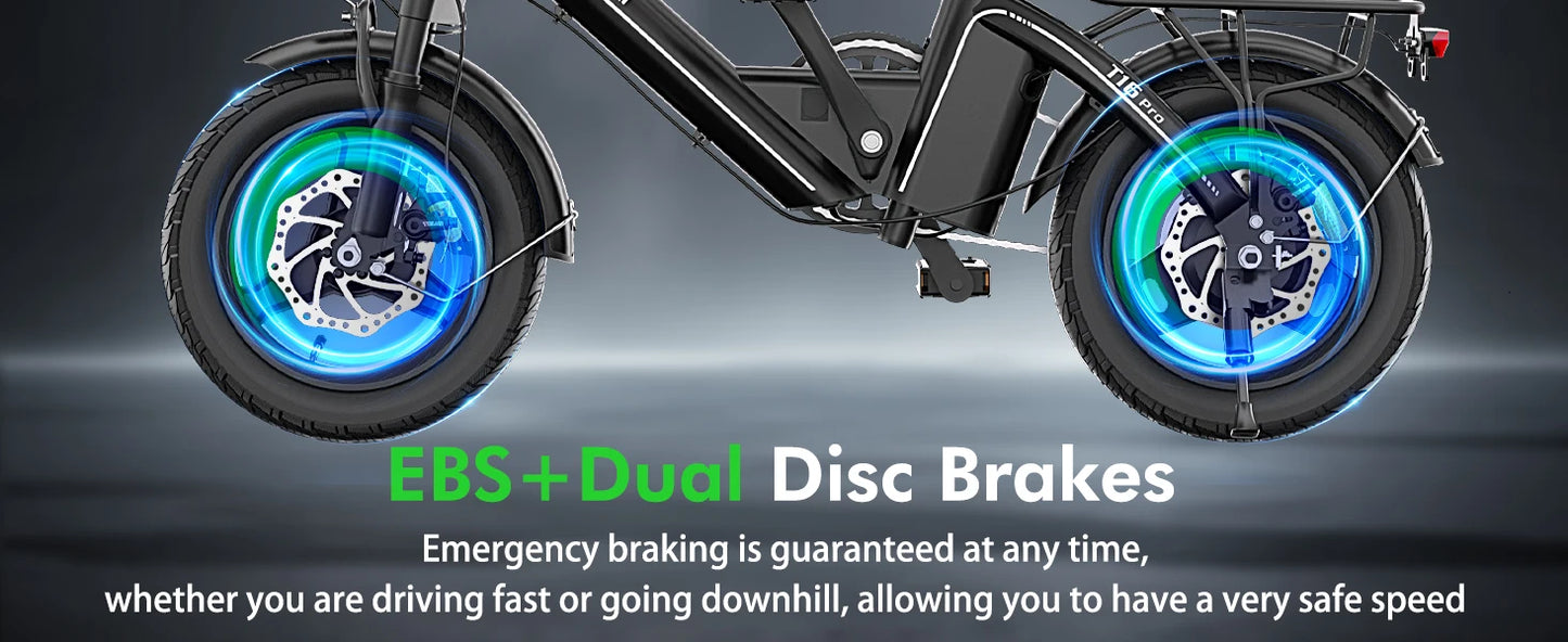 Bodywel T16Pro Folding Electric Bike 750W With Dual Disc Brakes
