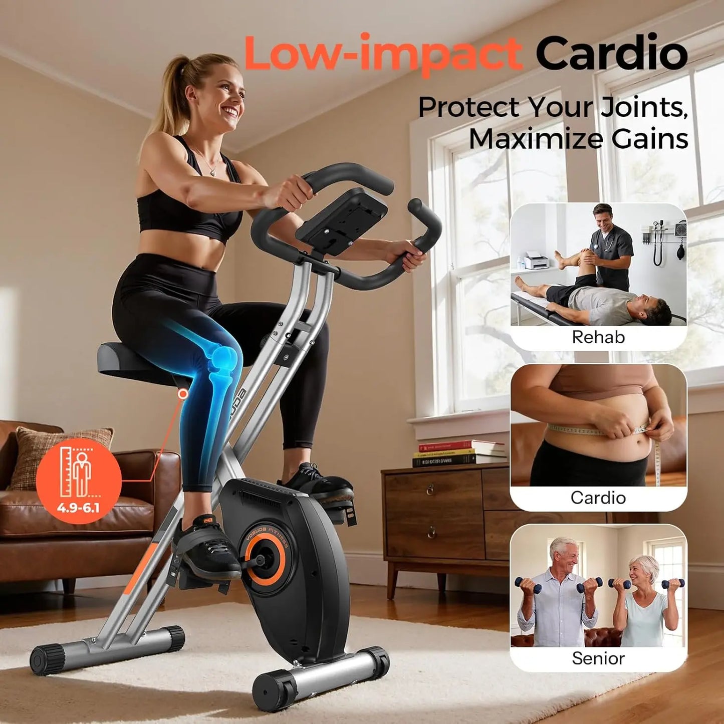 YOSUDA Foldable Exercise Bike For Home Gym Cardio Training