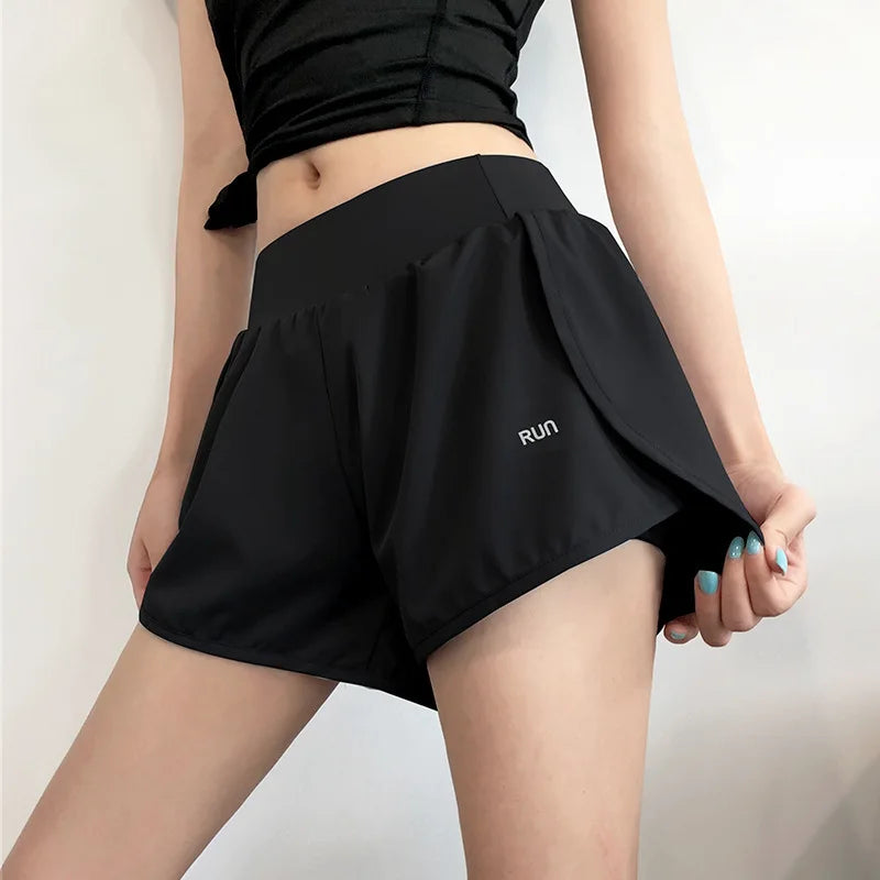 CN Yoga Shorts Women Quick Dry Biker Workout Running Pocket