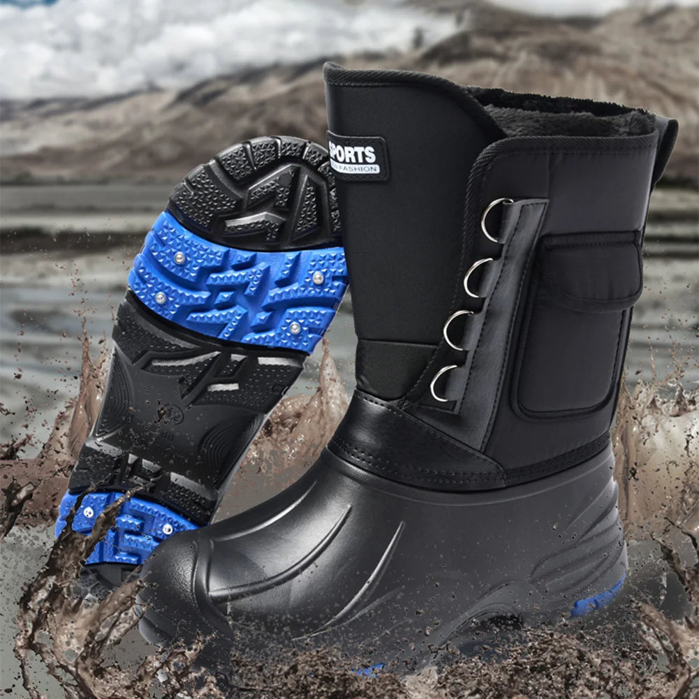 Men's Waterproof Winter Boots with Removable Lining and Non-Slip Sole