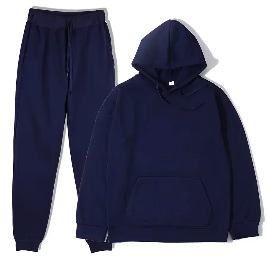 NONECN Winter Women Tracksuit Hoodie Sweatpants Set