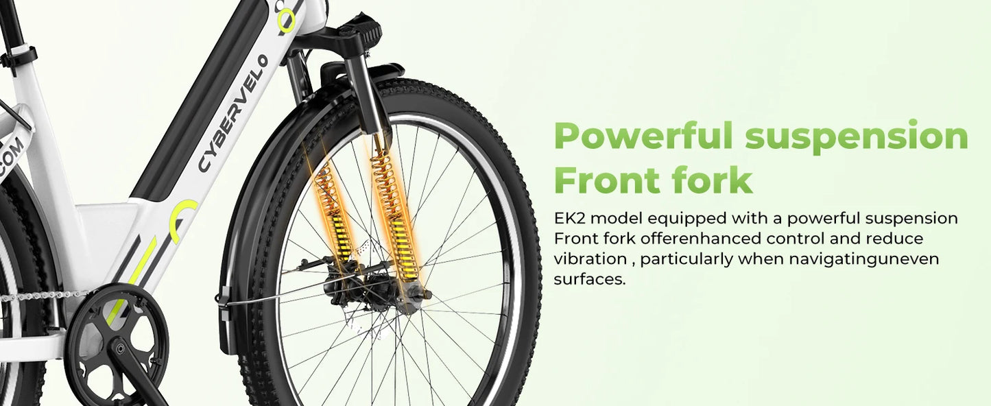 CYBERVELO EK2 Electric City Bike 1000W 80 Mile Range