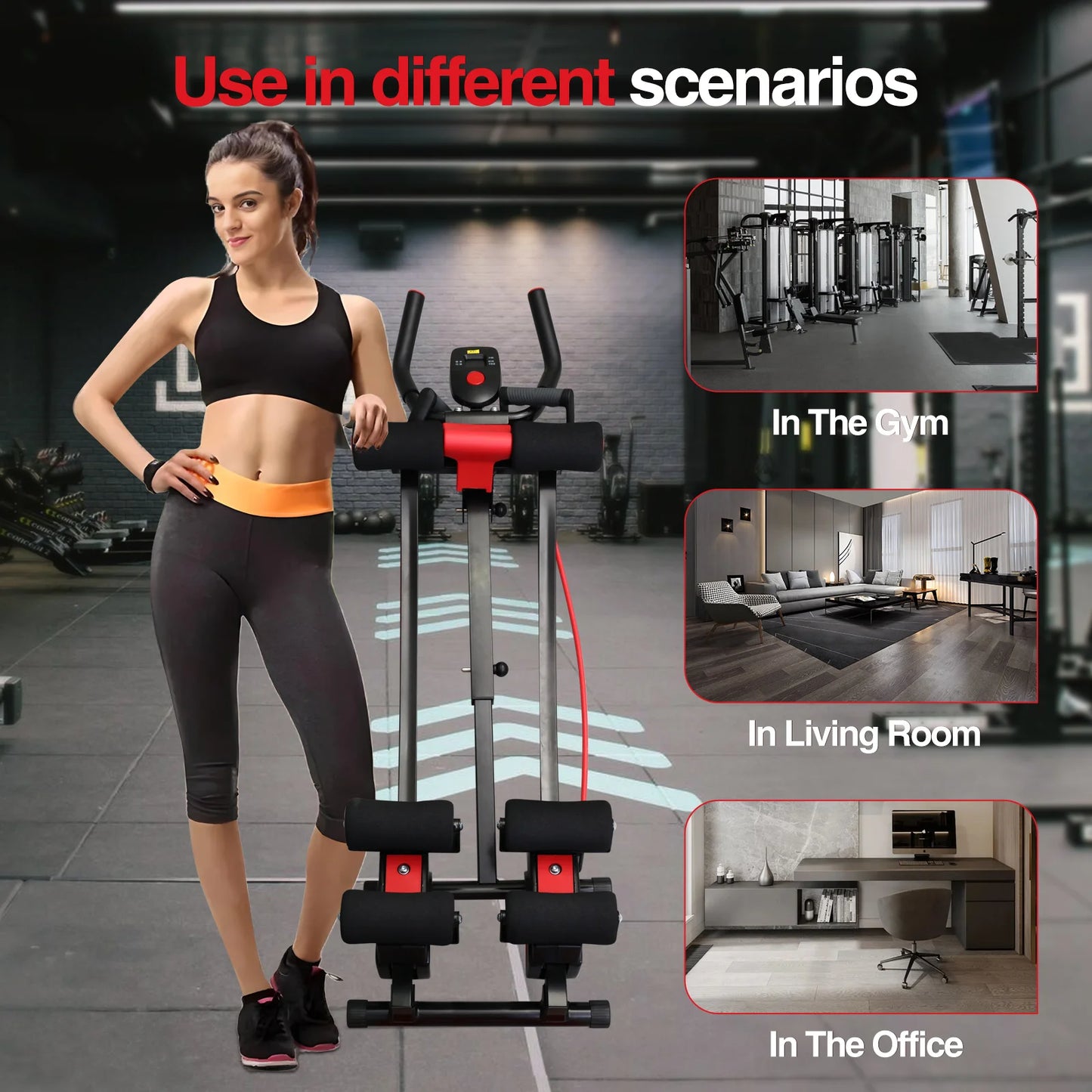 Monorail Ab Machine Ab Cruncher With Adjustable Resistance Levels