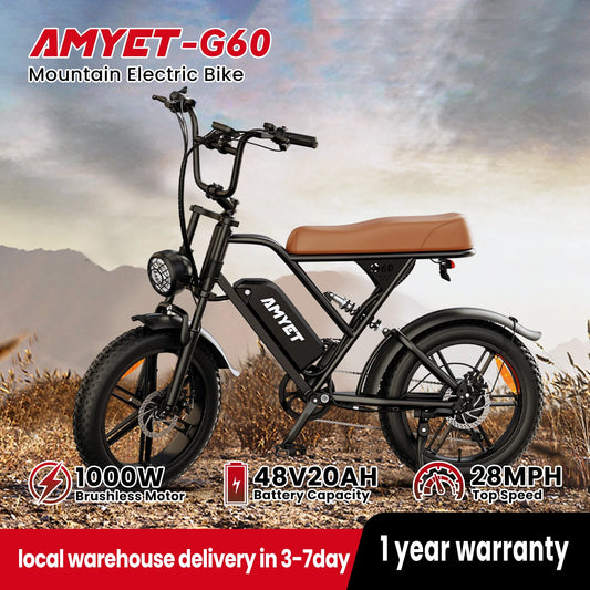AMYET V9 G60 Adults Electric Bike 1000W Motor 48V Battery