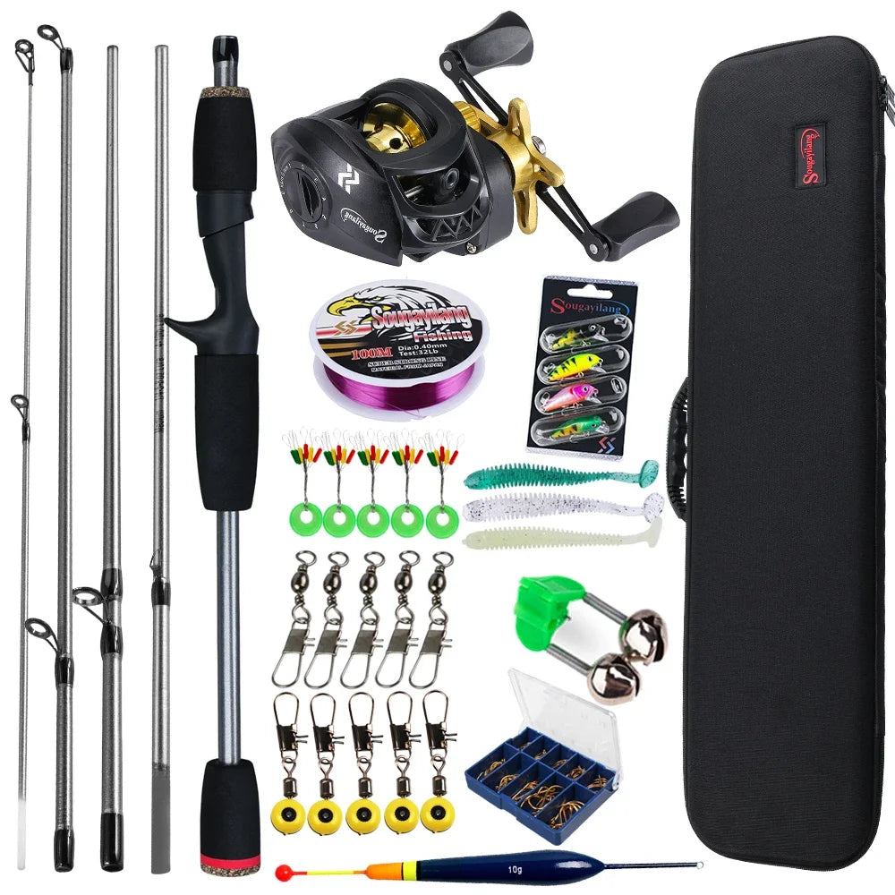 Sougayilang Baitcasting Fishing Rod and Reel Combo for Bass and Carp Fishing