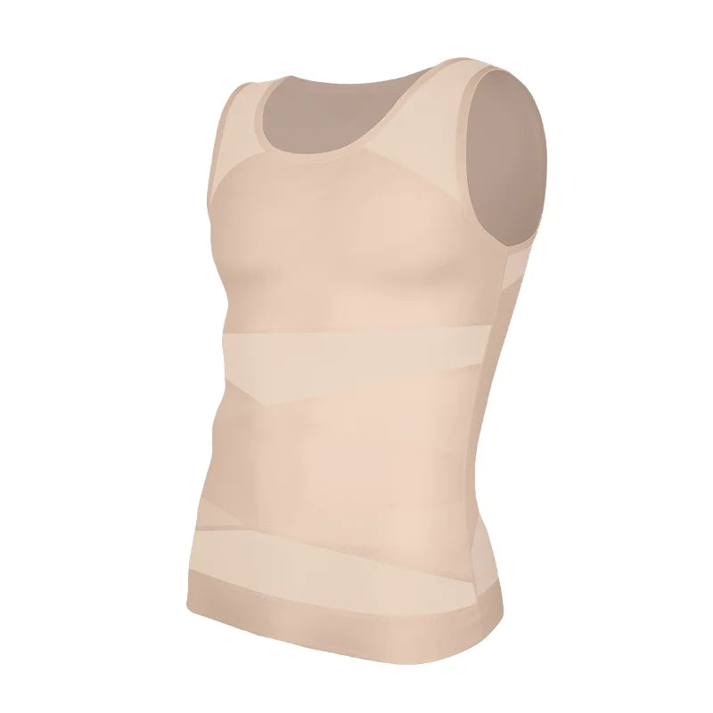 LALAMELONC Mens Cross Mesh Vest Shapewear Compression Tank Top