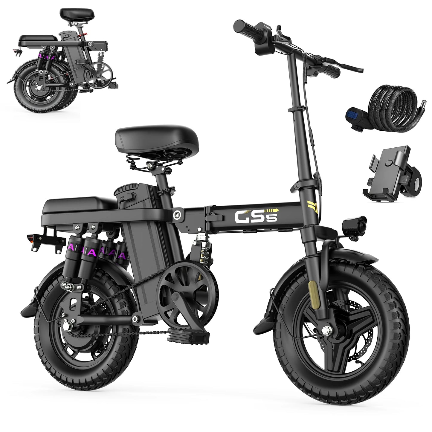 700W Folding Electric Bike 32 Mile Range 20 MPH Portable