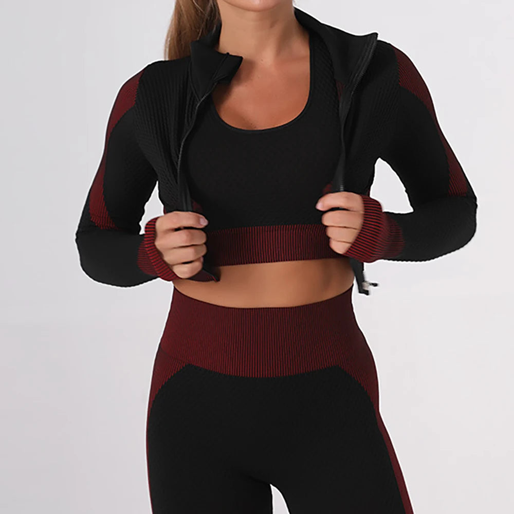 Amego Choice Women's 3-Piece Seamless Gym Outfit Set