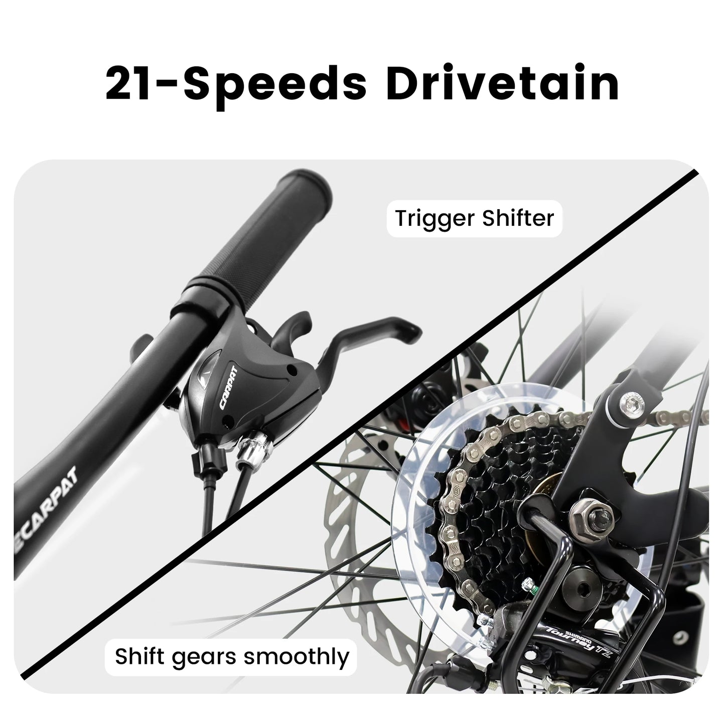 Ecarpat Dual Full Suspension Mountain Bike 21 Speed Disc