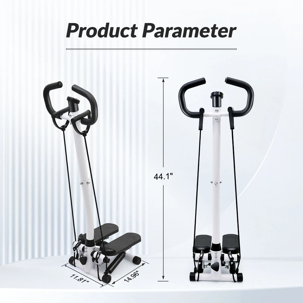 Home Gym Exercise Stepper Machine With LCD Monitor And Bands