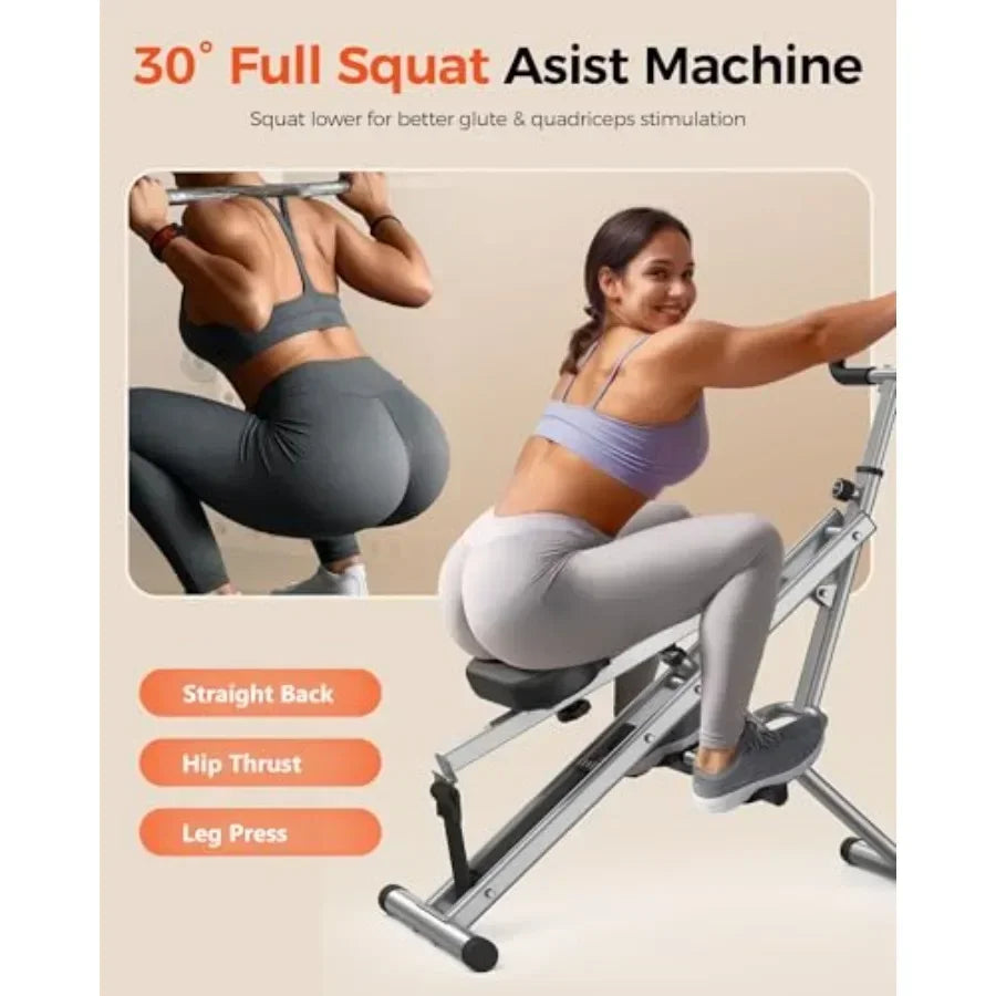 Squat Machine For Home Use Steel Frame Foldable Resistance Levels