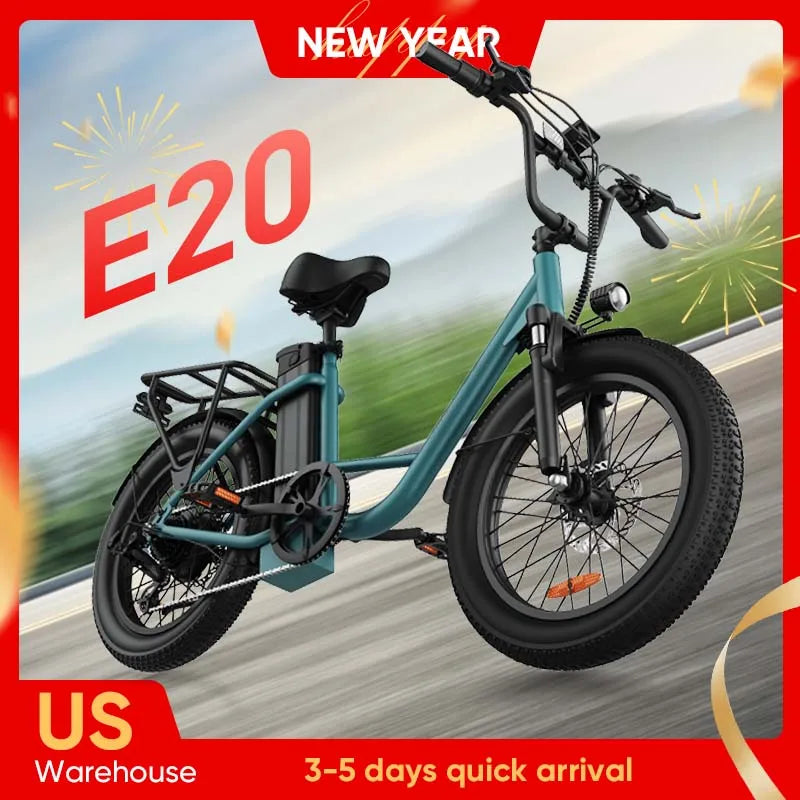 URLIFE Fat Tire Electric Bike 1000W 48V 13Ah 20 Mph 7-Speed Disc Brakes
