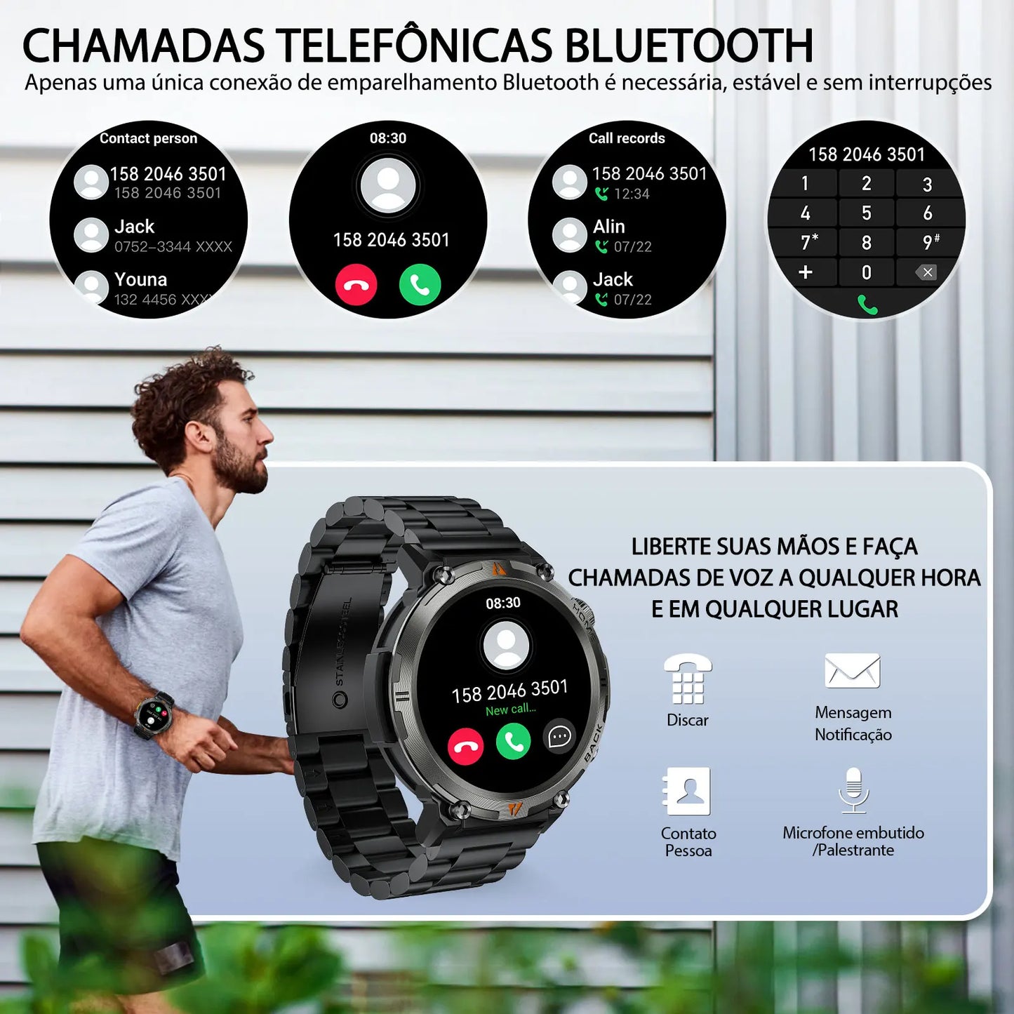 EIGIIS KE3 Smartwatch For Men Full Touch Screen Health Monitor
