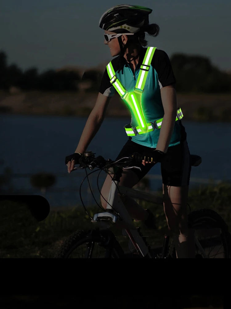 LED Running Vest Reflective Safety Gear for Night Running